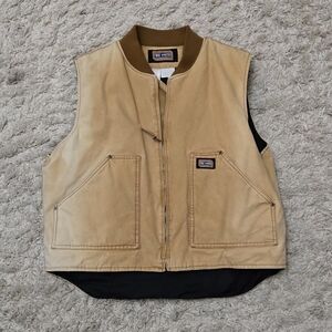 Y2K Big Smith Faded Brown Lined Work Vest XL